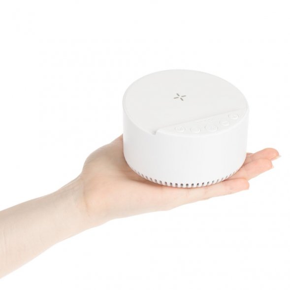 Bluetooth-колонка с беспроводной зарядкой relaxTime, белая 