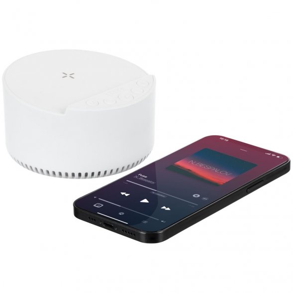 Bluetooth-колонка с беспроводной зарядкой relaxTime, белая 