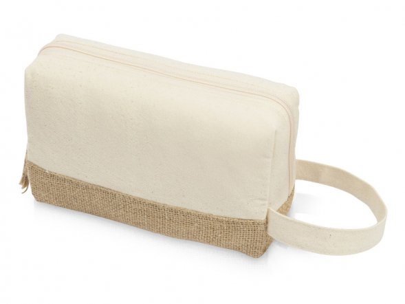 Косметичка Jute с ручкой из хлопка и джута, натуральный 