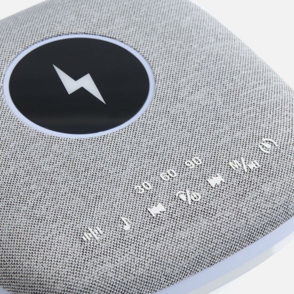 Bluetooth-колонка с беспроводной зарядкой и подсветкой Terrafonic, серая 