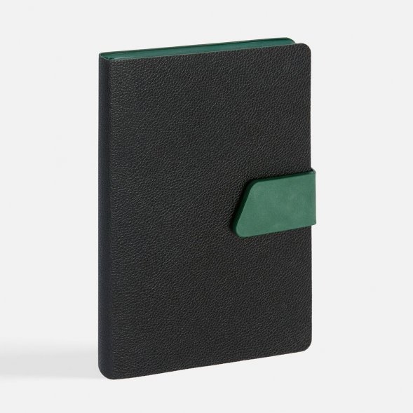 Ежедневник Boom, недатированный, черный с зеленым 