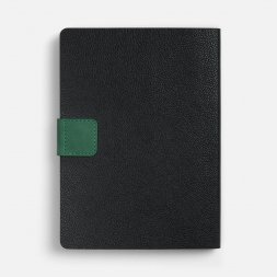 Ежедневник Boom, недатированный, черный с зеленым