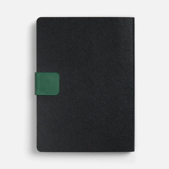 Ежедневник Boom, недатированный, черный с зеленым 
