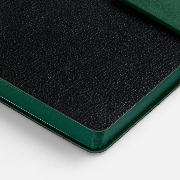 Ежедневник Boom, недатированный, черный с зеленым 