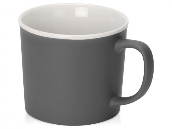 Матовая кружка Nancy 360 мл цветная снаружи, белая внутри, серый 