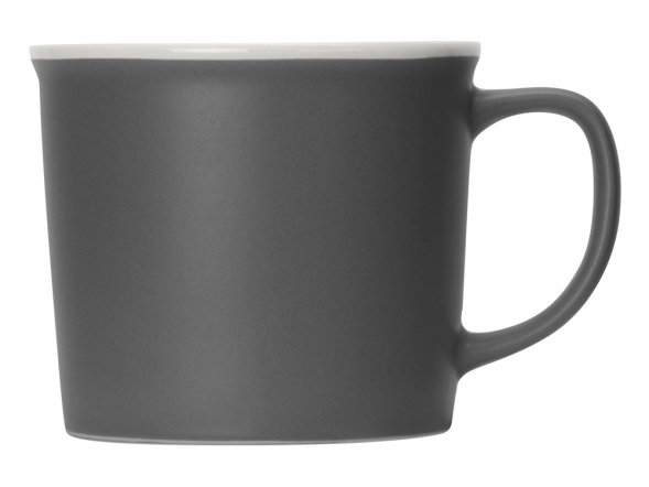 Матовая кружка Nancy 360 мл цветная снаружи, белая внутри, серый 