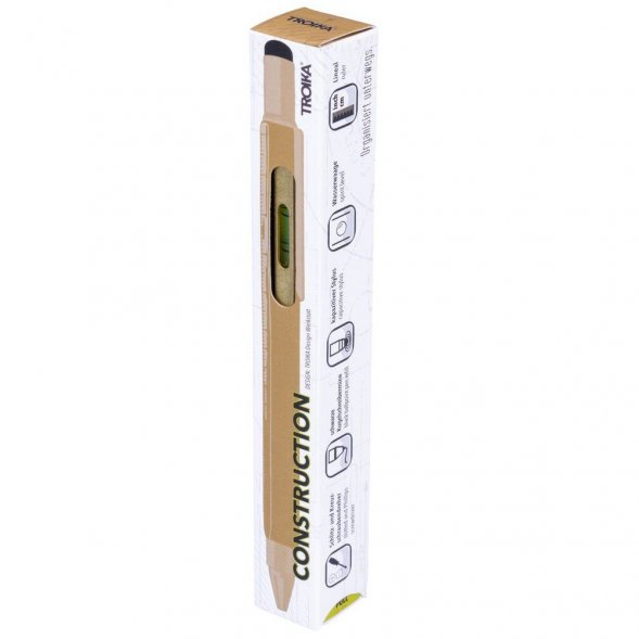 Ручка шариковая Construction, мультиинструмент, золотистая 