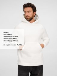 Худи унисекс оверсайз Easy Street, молочно-белое