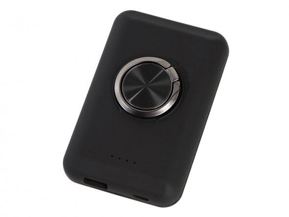 Магнитный беспроводной внешний аккумулятор MagnetIQ, 5000 mah, 10 W, черный 