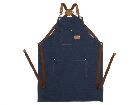 Джинсовый фартук с карманами Fry, синий 
