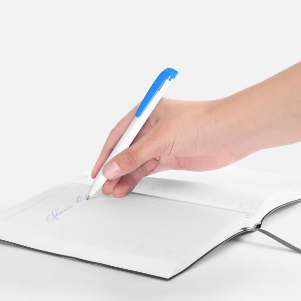 Ручка шариковая Favorite, белая с голубым 