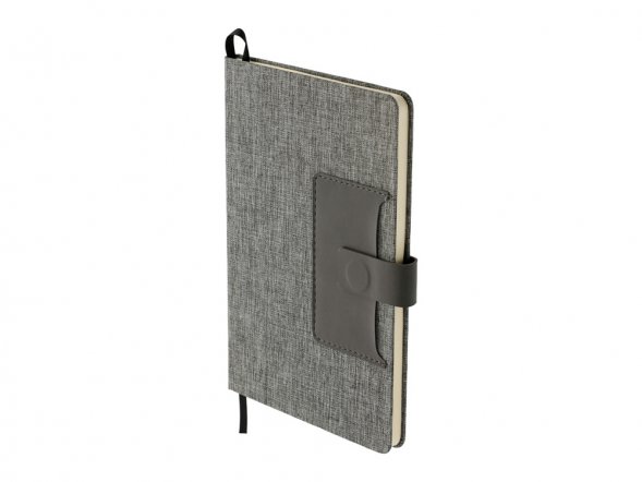 Блокнот Clap с отделением для визиток и магнитным клапаном, серый 