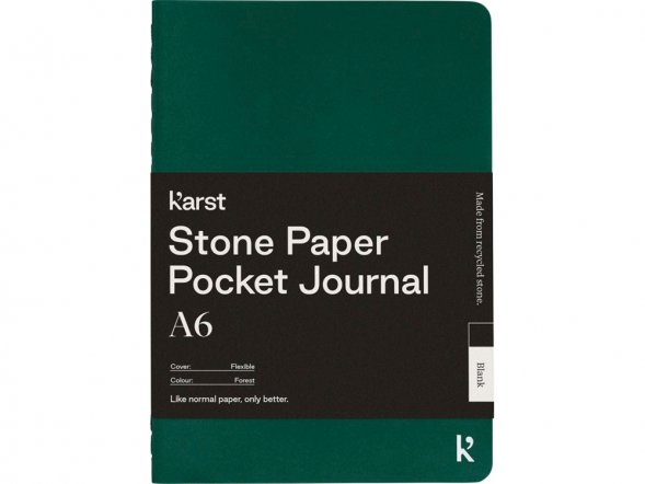 Карманная записная книжка-блокнот с мягкой обложкой Karst формата A6, листы без линования, темно-зе 