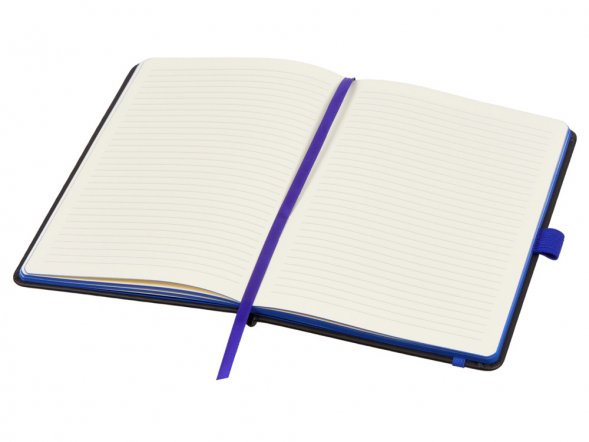 Блокнот ColorNote Black, твердая обложка A5, 80 листов, черный с синим 