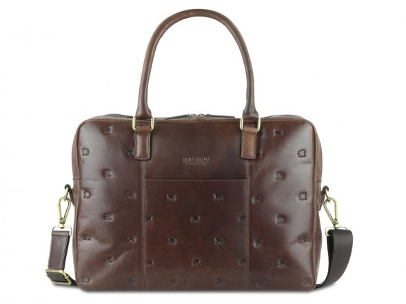 Сумка Mano Don Leon, натуральная кожа в коричневом цвете, 42 х 30 х 11,5 см 