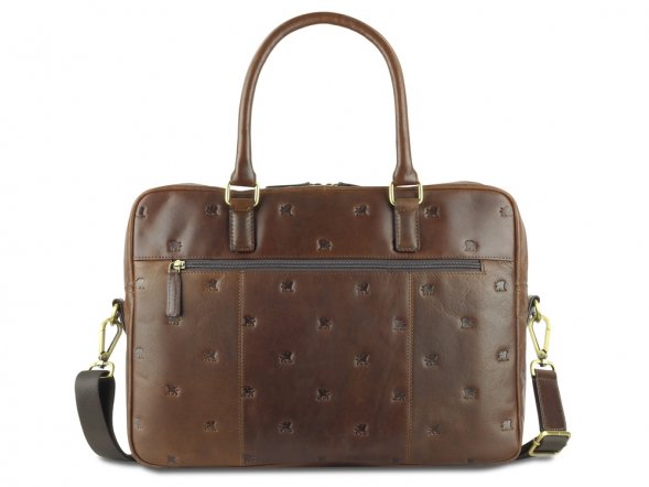 Сумка Mano Don Leon, натуральная кожа в коричневом цвете, 42 х 30 х 11,5 см 