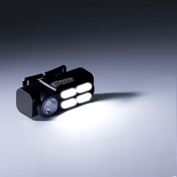 Налобный фонарик аккумуляторный Alnes, черный 