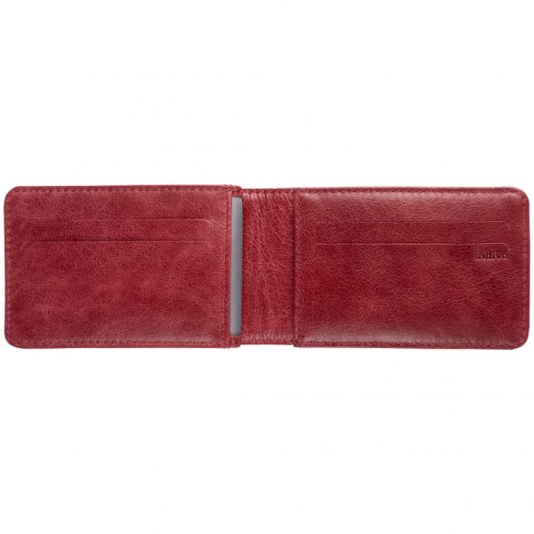 Футляр для карточек inCase, серый с бордовым 