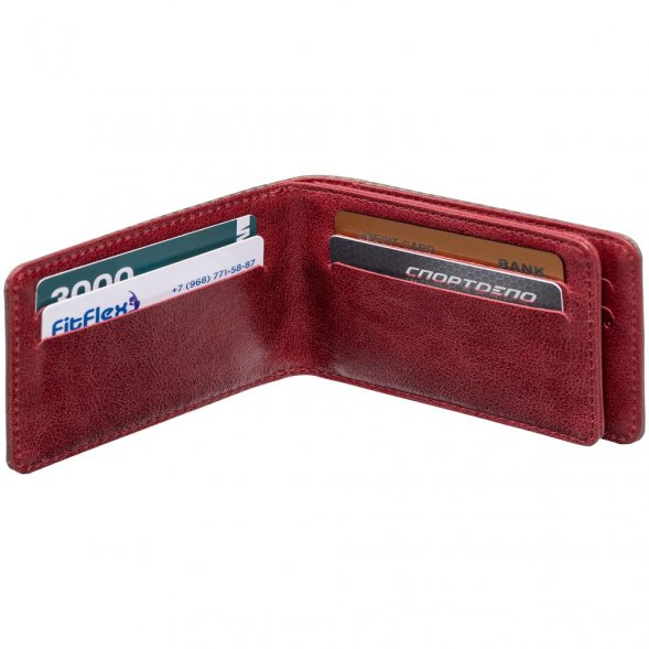 Футляр для карточек inCase, серый с бордовым 