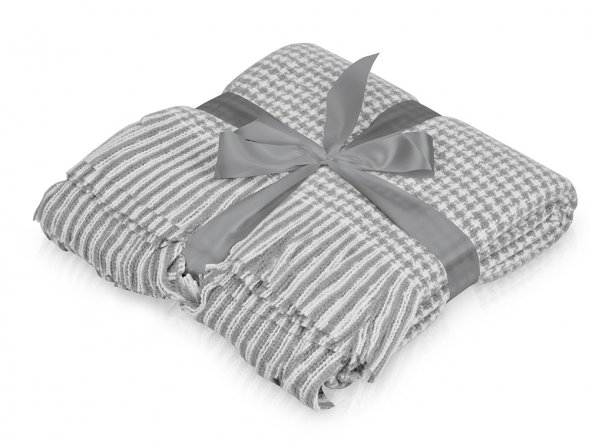 Акриловый плед Harp 130x180 см, белый/холодный серый 