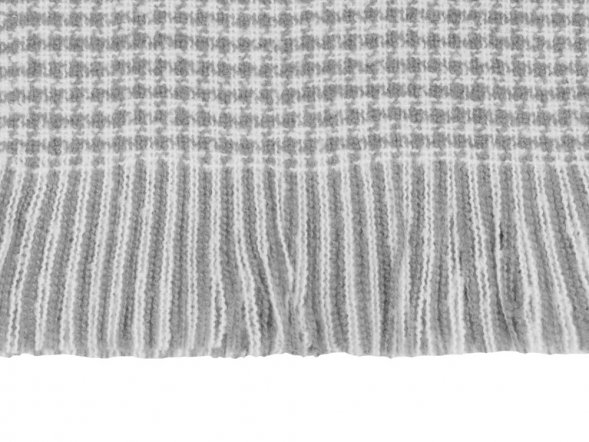 Акриловый плед Harp 130x180 см, белый/холодный серый 