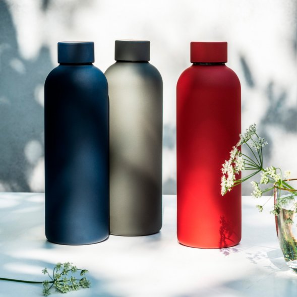 Термобутылка вакуумная герметичная Prima, серая 