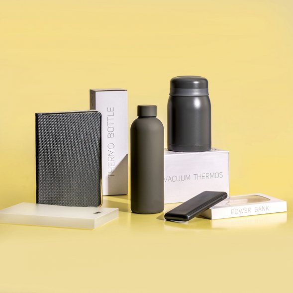 Термобутылка вакуумная герметичная Prima, серая 