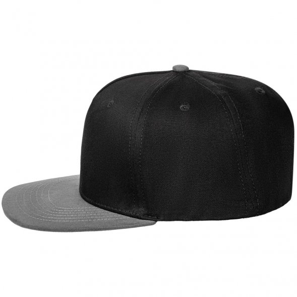 Бейсболка Foreside с прямым козырьком, черная с серым 