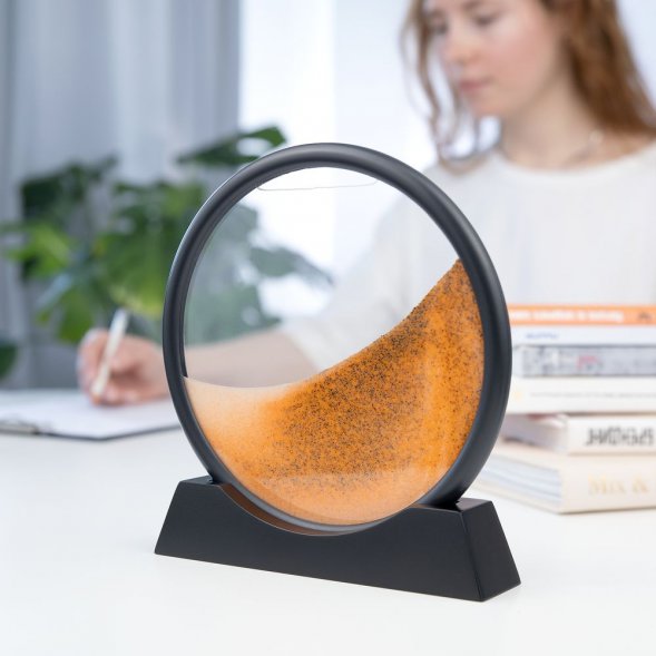 Песочная картина-антистресс Pleasantville, черная с оранжевым 