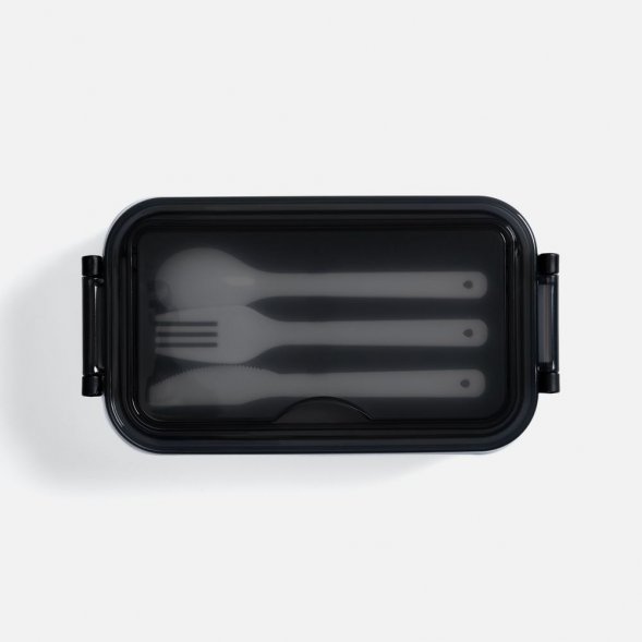 Ланчбокс Pranzo, белый с черным 