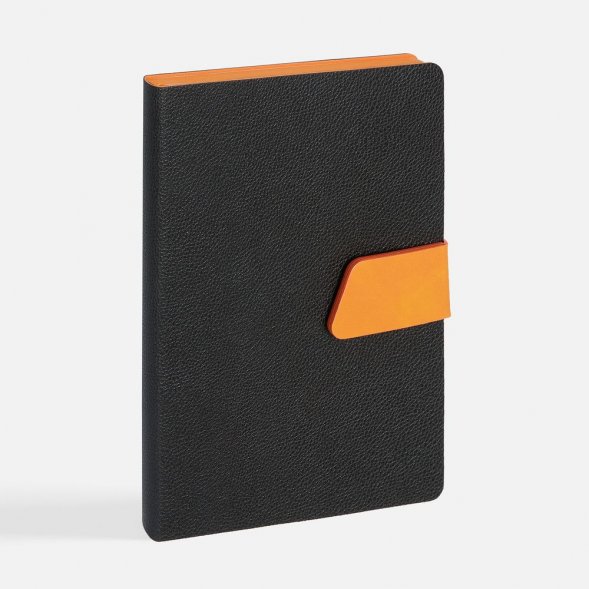 Ежедневник Boom, недатированный, черный с оранжевым 