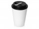 Пластиковый стакан Take away с двойными стенками и крышкой с силиконовым клапаном, 350 мл, белый/черный 