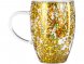 Кружка с двойными стенками с блестками, 360 мл, золотистый 