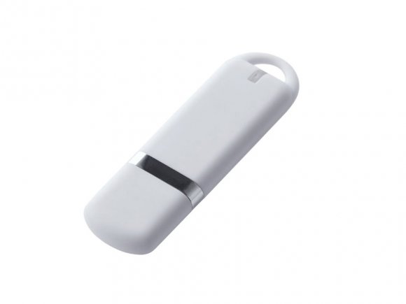 USB-флешка на 2 ГБ с покрытием soft-touch, белый 
