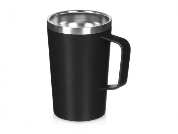 Стальная кружка с двойными стенками и порошковым покрытием Tibet, черный 