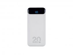 RIVACASE VA2580 (20 000mAh), QC/PD 20W внешний аккумулятор с дисплеем, белый /24