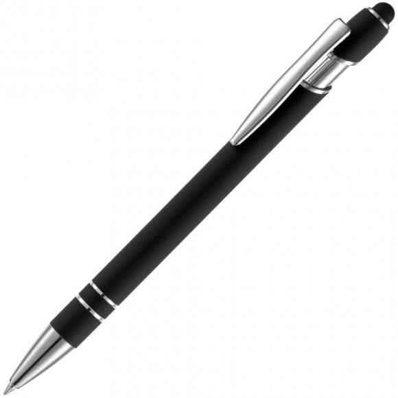 Ручка шариковая Pointer Soft Touch со стилусом, черная 