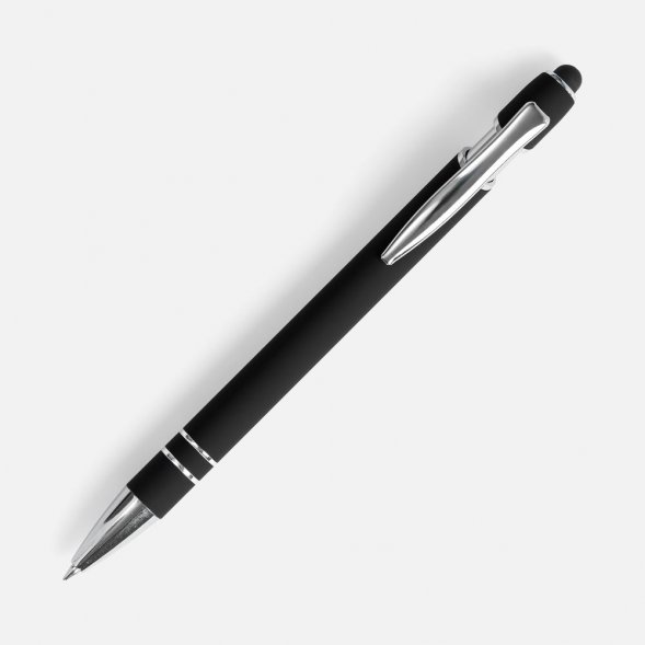 Ручка шариковая Pointer Soft Touch со стилусом, черная 