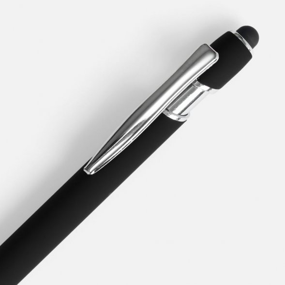 Ручка шариковая Pointer Soft Touch со стилусом, черная 