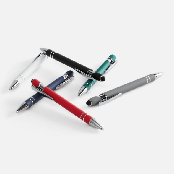 Ручка шариковая Pointer Soft Touch со стилусом, черная 