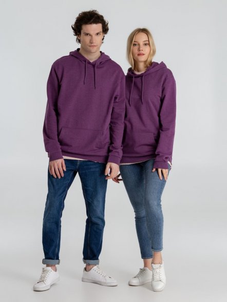 Толстовка с капюшоном унисекс Hoodie, фиолетовый меланж 