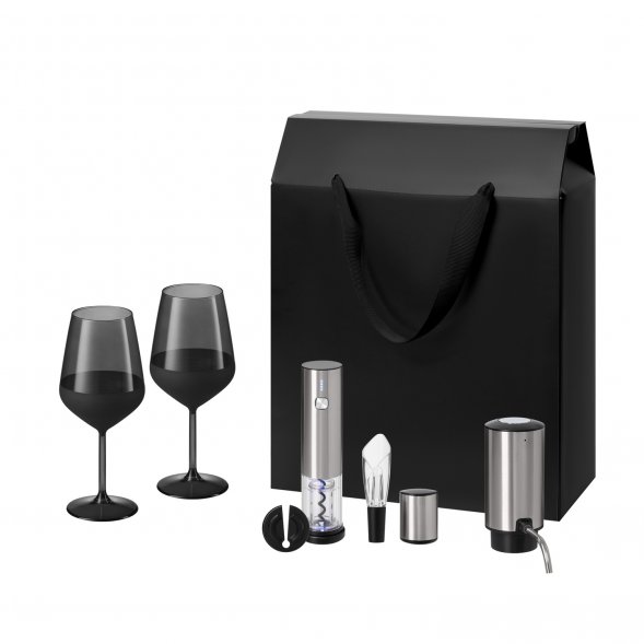 Подарочный набор Black Edition, Vintaro, Dante (2 бокала + набор для вина + аэратор) 
