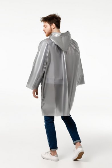 Дождевик-плащ CloudTime, серебристый 