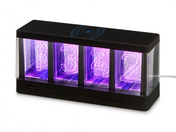 Часы с беспроводной зарядкой Cyber, 10 Вт 