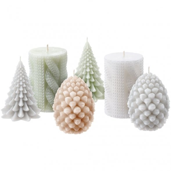 Свеча Homemate Cone, бежевая 