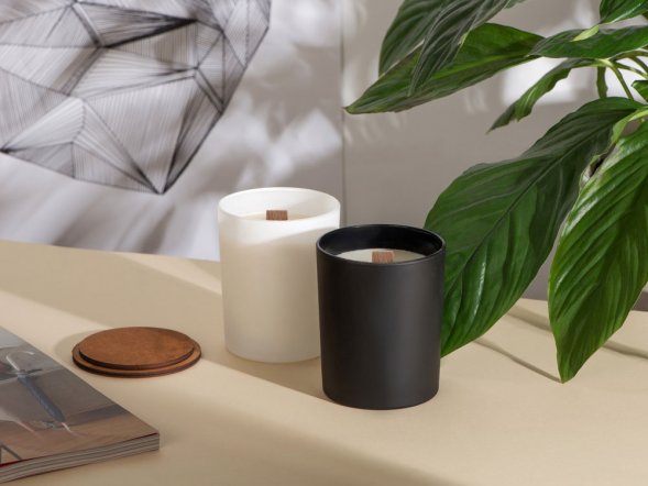 Свеча соевая ароматическая в стекле Niort, черная 