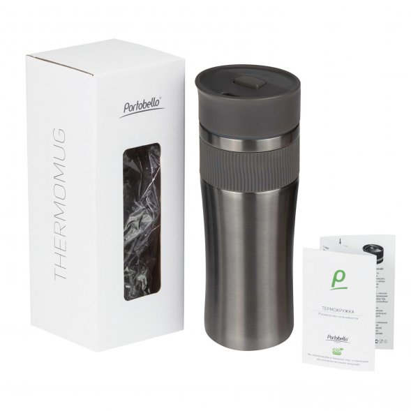 Термокружка вакуумная Polo, серая 