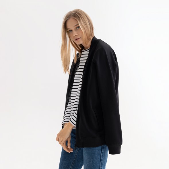 Толстовка на молнии, унисекс TORRES черная, размер M 