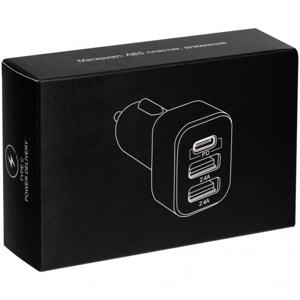 Автомобильное зарядное устройство Branchy с разъемом Type-C, белое 