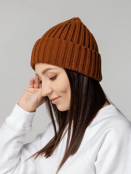 Шапка Uni, коричневая (терракота) 